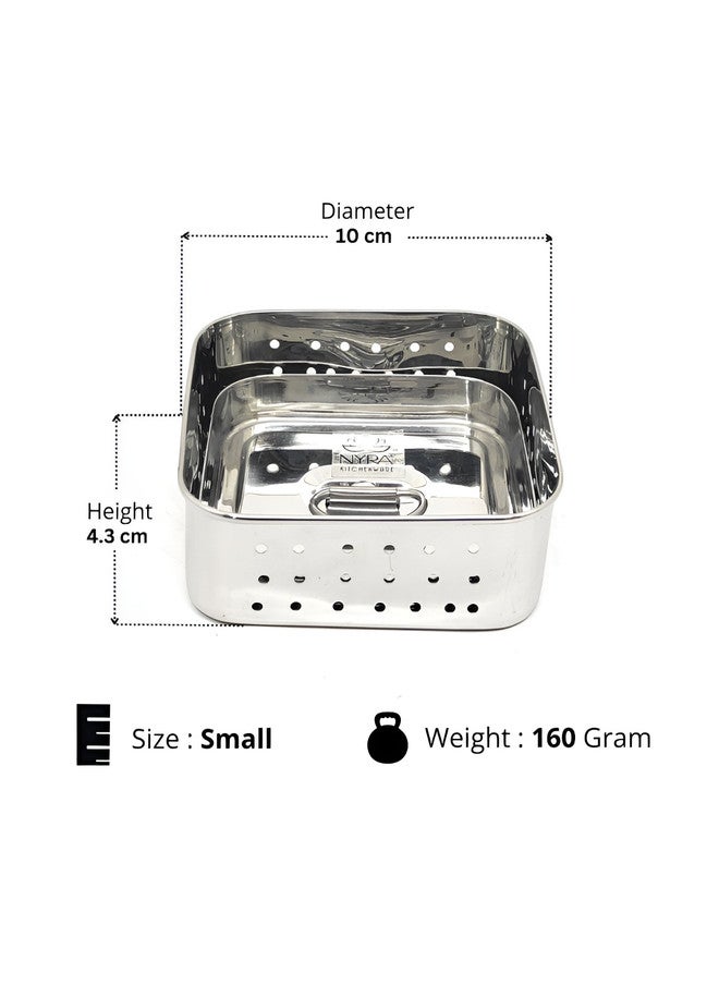 Nyra Kitchenware Stainless Steel Colander with Top Press Lid - Image 2